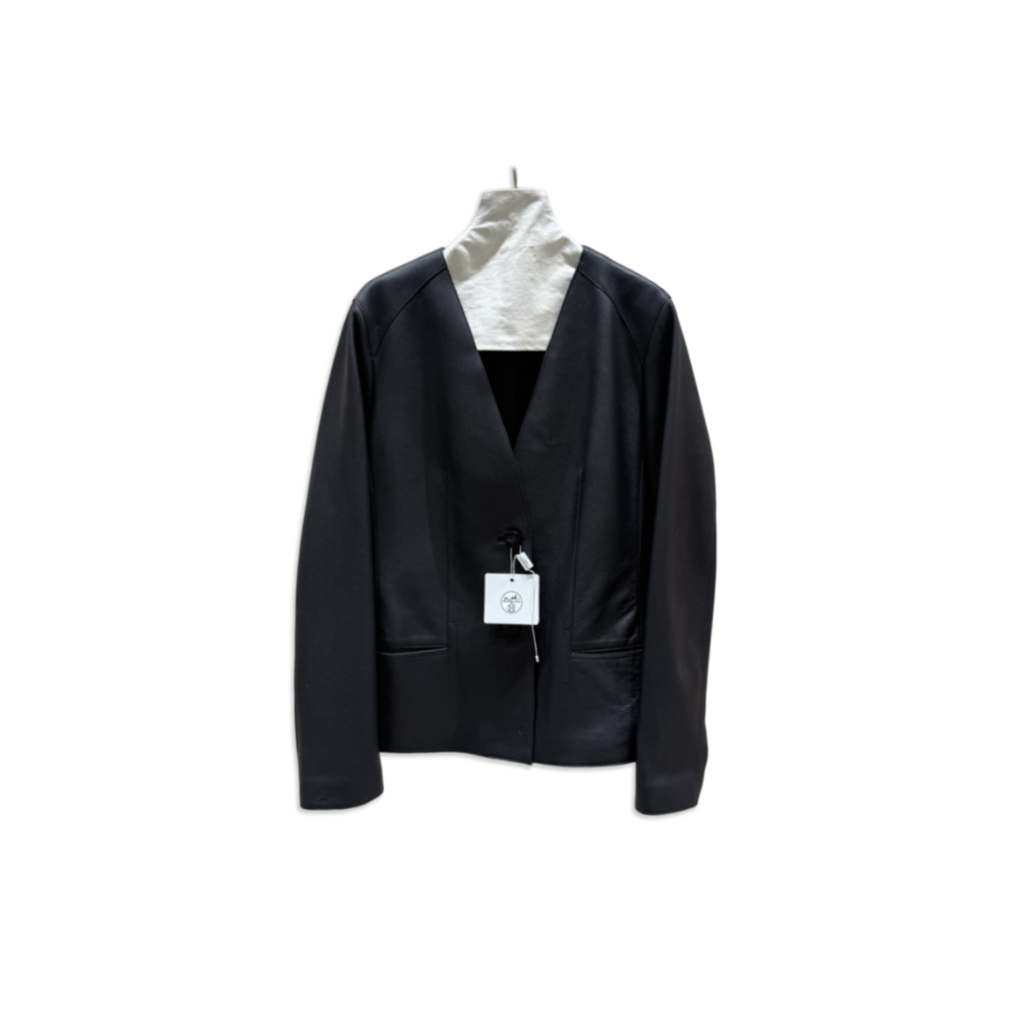 H**me5 v-neck leather jacket